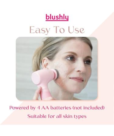 Blushly Facial Cleansing Brush - 360 Degree Exfoliating Facial Brush - Skin Care Routine Essential for Deep Cleaning - Pink - Buy Online on GoSupps.com