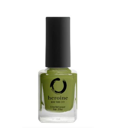 heroine.nyc olive green nail polish - Cruelty-Free  Vegan and Non-Toxic (9-free) Formula - .37 fl. oz. (11 ml) - olive green  1 bottle- POISON IVY