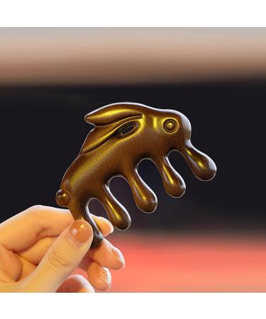 Rabbits Sandalwood Massage Kamm Gua Sha Comb | Natural Wide Tooth Acupressure Tool | Ideal Gift for Men & Women - Buy Online on GoSupps.com