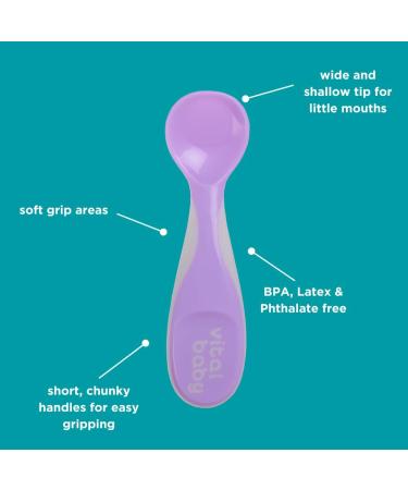 Vital Baby NOURISH Chunky Feeding Spoons - Easy Grip Cutlery - 4pk Multicolour - Buy Online on GoSupps.com