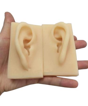 Human Ear Model Flexible Soft Silicone Imitation Real Ear Teaching Model -1 Pair Ear Mold Artificial Display Sample Educational Resources in Scienc