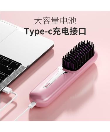 Cordless Hair Straightener Brush - Portable Mini Ionic Heated Comb for Travel & Parties Anti-Scald Ceramic Coating Lightweight Touch-ups for Women (Black - Buy Online on GoSupps.com