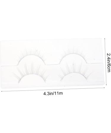 DOITOOL 2 Pairs White False Eyelashes 3d Makeup Tools Chemical Fiber Artificial - Buy Online on GoSupps.com