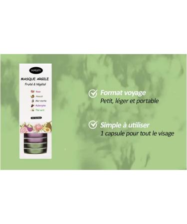 Yofesty - 10 Clay Masks - Face - Organic Natural - Rose Avocado Dead Sea Eggplant Green Tea - Moisturizing Absorbing Brightening Anti-aging - Normal Combination Dry Oily Skin - Travel & Gift - Buy Online on GoSupps.com