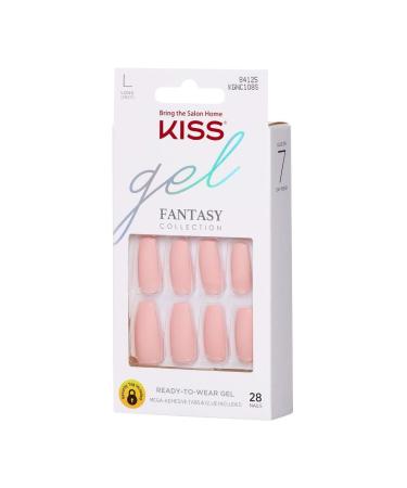 KISS Gel Fantasy Press-On Nails Kit - All About You, Pink Matte Finish, Long Length, Includes Adhesive Tabs, Gel Glue, Manicure Stick, and Fake Nails - Buy Online on GoSupps.com