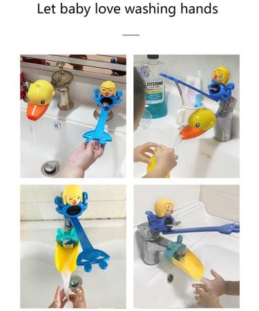 Child-Safe Faucet Handle & Nozzle Extender - Fun Cartoon Silicones Spray-Proof Extension for Easy Use - Buy Online on GoSupps.com