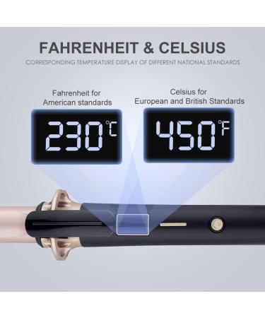 Lanboo 25mm Curling Iron with Ceramic Coating - Professional Hair Curler | Fast Heating up to 230 C | Dual Voltage | 60mins Auto Off - Gold - Buy Online on GoSupps.com