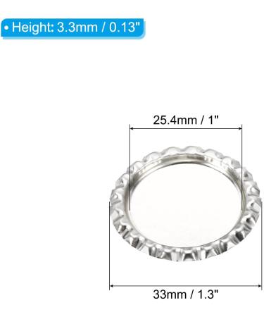 PATIKIL 1 Inch Flat Decorative Bottle Caps 50 Pack Craft Bottle Pendant Trays Double Sides Printed for DIY Pendants Craft Scrapbooks Silver Tone - Buy Online on GoSupps.com