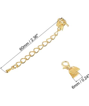 10Set Gold Tone Ribbon Crimp Clamp Ends with Lobster Claw Clasps - DIY Craft Making Supplies - Buy Online on GoSupps.com