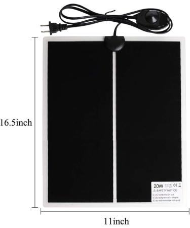 KABASI Reptile Heating Pad 20W 16.5 x 11 inch Waterproof Reptile Heat Pad Under Tank Terrarium with Temperature Control Safety Adjustable Reptile Heat Mat for Turtle Tortoise Snakes Lizard Gecko 20w - 16.5 X 11 Inch - Buy Online on GoSupps.com