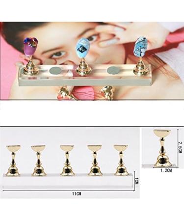 New Magnetic Acrylic Manicure Nail Practice Hand Nail Exercises Pedestal Nail Supplies Nail Tips Display Stand gold - Buy Online on GoSupps.com