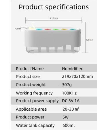 Colorful Ultra-Quiet Humidifier & Essential Oil Diffuser - 600ml Capacity for Bedroom & Baby - International Shipping Available - Buy Online on GoSupps.com