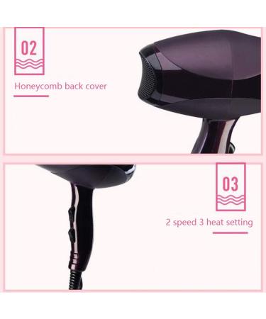 2000W Powerful Quick Drying Salon Professional Hair Dryer Compact Anti-frizz Ionic Hairdryer with 2 Styling Nozzle and Diffuser 3 Heat 2 Speed Settings Blow Hair for Home and Salon Black Small - Buy Online on GoSupps.com