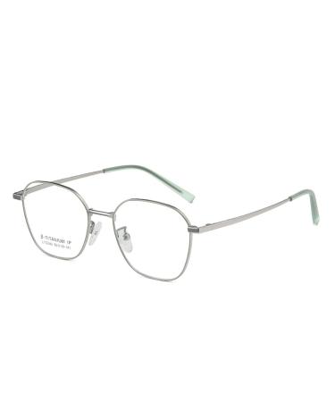 SERONI Polygon Metal Frame Blue Light Blocking Glasses for Women Men Anti UV Ray Computer Reading Glasses for Women Men Gun-green 50 Millimeters