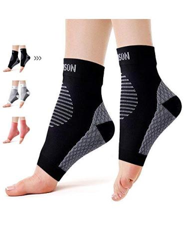 Plantar Fasciitis Sock Compression Foot Sleeves for Men & Women Increase Blood Circulation (Black, Medium) Black Medium