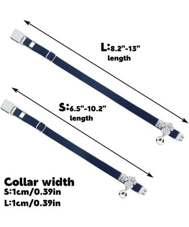 Personalized Navy Blue Cat Collar with Name & Phone Number | Engraved with Bell | International Shipping Available - Buy Online on GoSupps.com