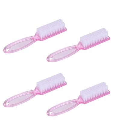 Yebeauty Nail Brush Fingernail Cleaner 4 Pack - Hand and Toe Scrubbing Brush for Pedicure - Clear Pink Plastic Nail Scrubber - Buy Online on GoSupps.com