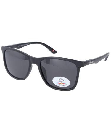 Montana Eyewear MP6 polarized sunglasses made of matte plastic with spring hinge in black
