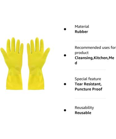 Elliott Latex Household Cleaning Gloves - Medium Yellow | Long Cuff, Soft Lining, Durable Quality - Buy Online on GoSupps.com