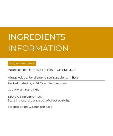 Hides Fine Foods Black Mustard Seeds 500g - GMO Free - Vegetarian-Friendly - Ideal for Marinades, Rubs, Sauces, Dressings, Curries, and Condiments - Buy Online on GoSupps.com
