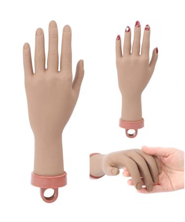 Nail Mannequin Hand, Nail Hand Practice Fake Hand Manicure Hand Practice With Nails Art Fake Hands to Practice Fake Nails 1Pcs (Dark) Black