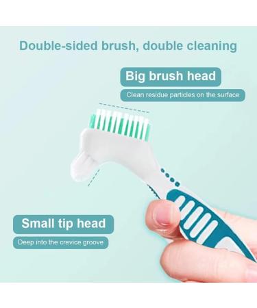 Double Bristle Head Toothbrushes for Dental Care | Prostheses Cleaning | Ergonomic & Multi-Layered Bristles - Shop Internationally - Buy Online on GoSupps.com