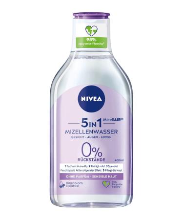 Nivea Micellair 5 in 1 micelle water sensitive (400 ml) micelle cleaning water for sensitive skin perfume -free facial water has a 400 ml (4 -pack)