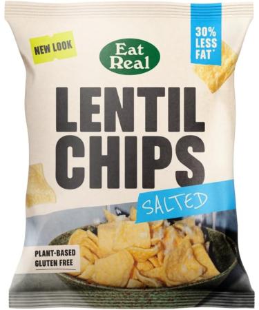 Eat Real Lentil Chips Salted 18 x 40g Gluten-Free Crisps Multipack Vegan-Friendly Healthy Snacks 30% Less Fat - Buy Online on GoSupps.com