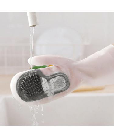 Magic Dish Washing Gloves Silicone Rubber Cleaning Brush Scrubber Kitchen Accessories (Red) - Buy Online on GoSupps.com