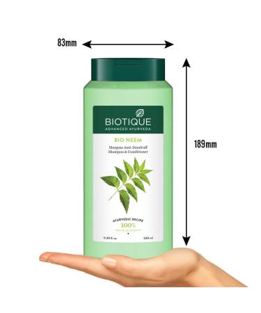 Biotique Bio Neem Margosa Anti Dandruff Shampoo & Conditioner - 340ml | Natural Hair Care | International Shipping - Buy Online on GoSupps.com