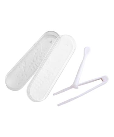 Tainrunse contact lens container for tweezers clip cosmetics accessories plastic white unit size white unit size
