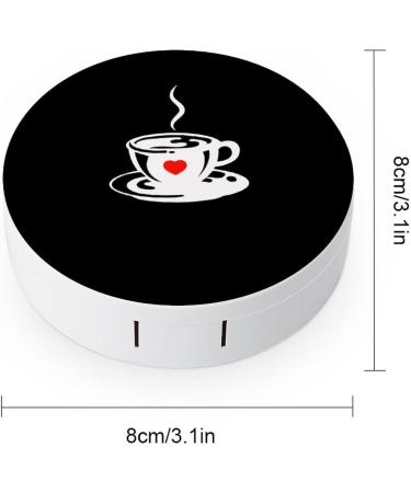Coffee Round Case For Contact Lens Kit Storage Box with Mirror Printed - Buy Online on GoSupps.com