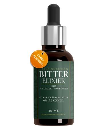 Hellonutrition bitter elixir made of bitter fabric bitter drops with bitter substances high -dose without alcohol - according to Hildegard von Bingen recipe of course vegan for the body