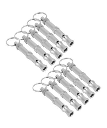 Pet training pipe 10 pieces of stainless steel adjustable dog whistles sound waves coaching pipe to stop the barking multifunction safety pipe keychain