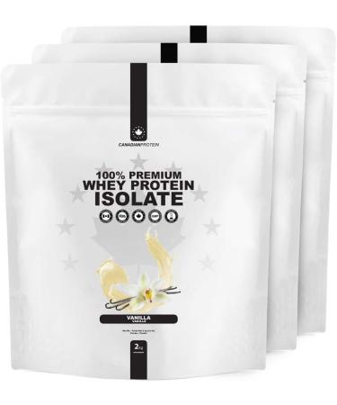 Canadian Protein Whey Protein Isolate | 29 g of Protein | 3-Pack Vanilla Flavoured Protein Powder | 6 kg of Protein Powder Rich in BCAA Amino Acids - Buy Online on GoSupps.com