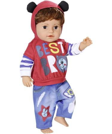 Baby Born Boy Outfit 43 cm for Toddlers 3+ - Easy for Small Hands - Includes Hoodie, Trousers & Hangers - Buy Online on GoSupps.com