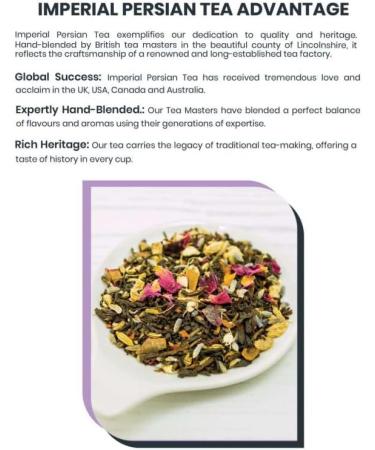 IMPERIAL PERSIAN TEA 100% Natural Turkish Black Tea Aromatic Relaxing Health Benefits Exquisite Blend from England Resealable Pack (25 Teabags) - Buy Online on GoSupps.com