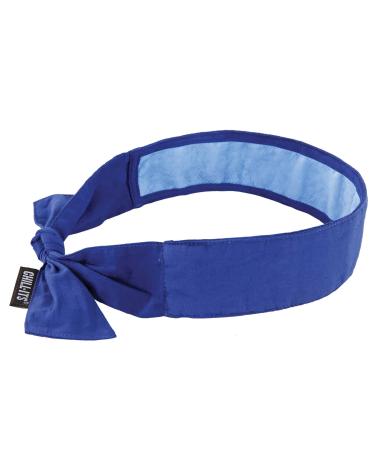 Ergodyne Chill Its 6700CT Cooling Bandana  Lined with Evaporative PVA Material for Fast Cooling Relief  Tie for Adjustable Fit  Blue Solid Blue Each