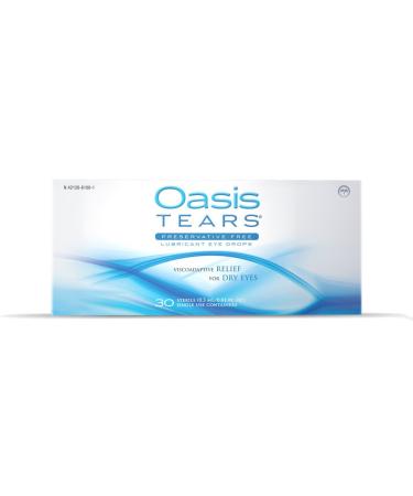 Oasis TEARS Lubricant Eye Drops, One 30 Count Box Sterile Disposable Containers, 0.3ml/0.01 fl oz 30 Count (Pack of 1)