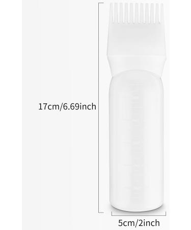 WLLHYF Root Comb Applicator Bottle 6 Ounce Hair Oil Applicator 1 Pack Applicator Bottle Brush with Graduated Scale Hair Root Comb Color Applicator for Hair Dye (White) - Buy Online on GoSupps.com
