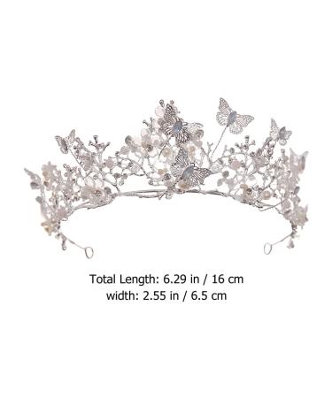 Lurrose Baroque Wedding Crown - Crystal Butterfly Flower Tiara for Women and Girls - Buy Online on GoSupps.com