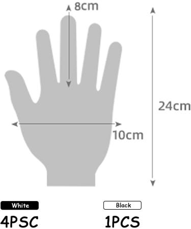 4 White Gloves + 1 Black Glove for Eczema Sensitive Dry Irritated Skin Overnight Hand Cream Lotion Protection Daily Work 100% Cotton Size 9" (5 Pairs) - Buy Online on GoSupps.com