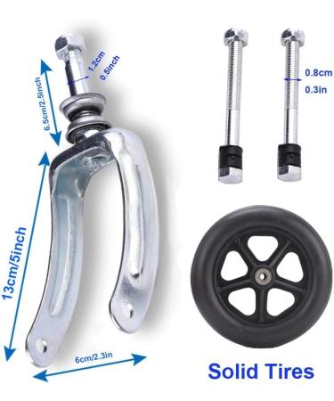 2pcs PVC Wheels Replacement Wheelchair Caster 6in 7in 8in Front Wheel Walker Solid Wheel Replacement with Steel Front Fork Non-Slip Wheels(Black 20cm(8inches)) 20cm(8inches) Black - Buy Online on GoSupps.com
