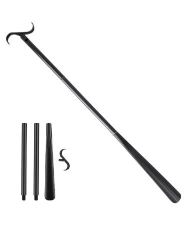 Tebinzi socks sock helpers for seniors multifunctional sock helpers with shoe open function removable adjustable dressing hooks for pregnant women black a
