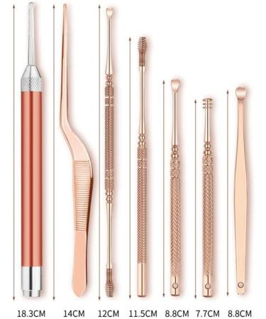 ygqzm 7pcs/Set LED Ear Wax Pickers Stainless Steel Earpick Wax Remover Curette Ear Cleaner Spoon 1 D - Buy Online on GoSupps.com
