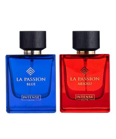 La Passion Blue for Men & La Passion Absolu for Women EDP - 100ml (3.4 oz) Long Lasting Perfumes Para Hombres Perfumes For Men & Women Original (VALUE PACK)