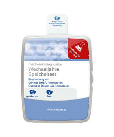 Medive menopause saliva test - menopause test for home - hormone saliva test on cortisol dhea estradiol estriol progesterone and testosterone