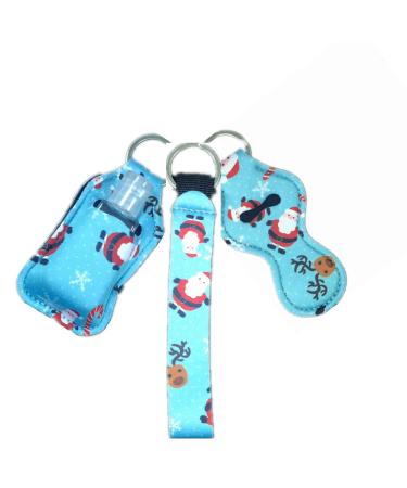 PUEZOKLY Travel Essentials Set: Reusable Bottle Holders Chapstick Lipstick Wristlet Keychains 30ml Flip Cap Empty Bottles for Liquids (4pcs)