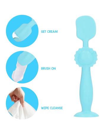 Baby Diaper Cream Spatula with Suction Cup - Silicone Applicator Brush for Gentle Cream Application (Blue - Buy Online on GoSupps.com