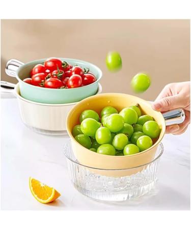 Fruit Snack Tray Double Layer Drain Basket For Washing Fruits Small Size For Home Kitchen Light Luxury Vegetable Basin Multifunctional Drain Basket For Washing Fruits - Buy Online on GoSupps.com